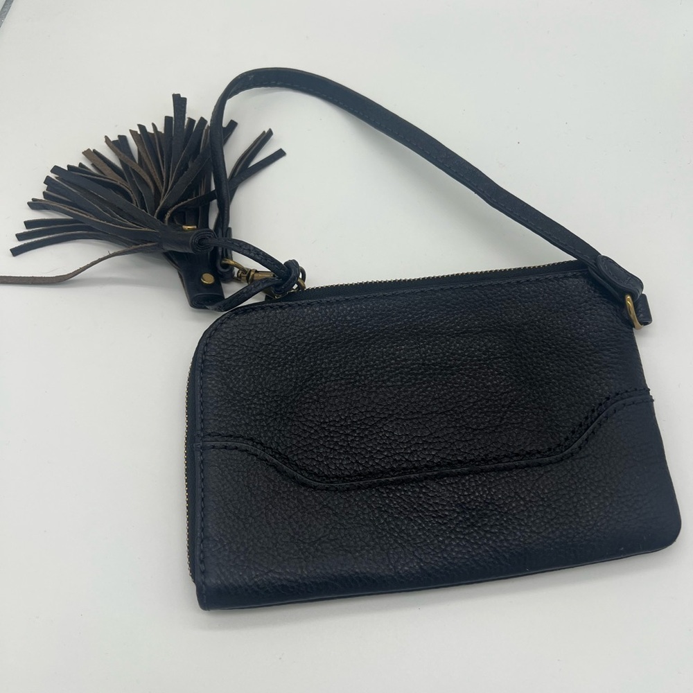 Frye Black Leather Wristlet with Textured Finish - Picture 12 of 13